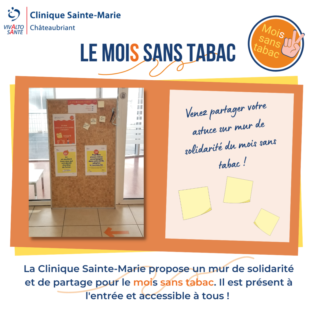 Tous mobilisés pour le mois sans tabac Clinique Sainte Marie